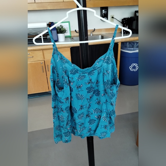 Disney  LILO AND STITCH Teal Blue PJ Pajama Night Sleep Wear Shirt Tank Top Girl - Picture 3 of 10